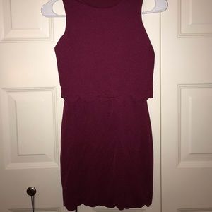 Boohoo maroon short dress size 2